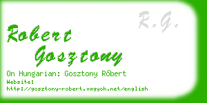 robert gosztony business card