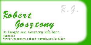 robert gosztony business card